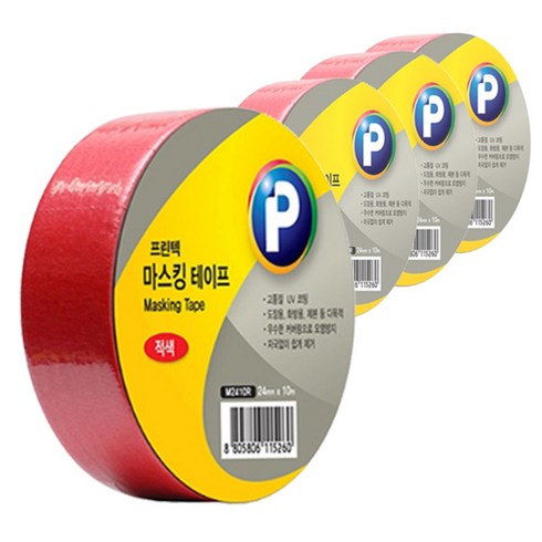 프린텍 마스킹테이프 /24mm x 10m, 4개