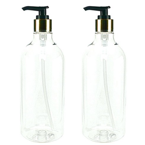 DN 디스펜서 1000ml, 투명 + 검정골드, 2개