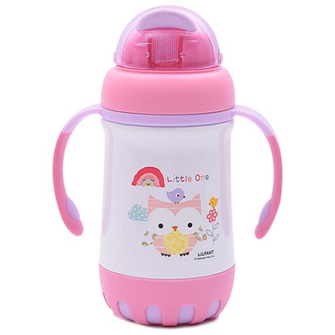 릴팡 원더 프리미엄 소프트빨대스텐물통 HM6554, 핑크, 300ml, 1개