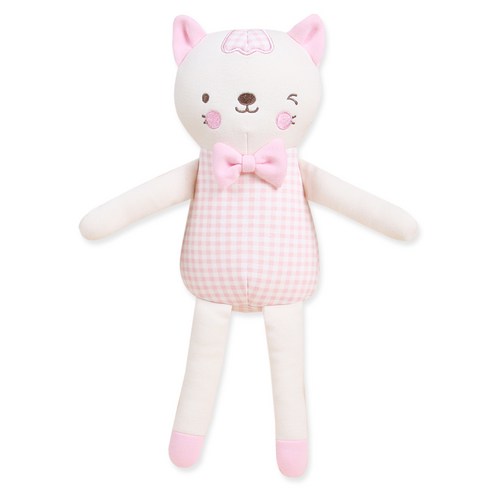 오가닉붐 유아용 롱롱이 고양이 애착인형, 여아, 1개
