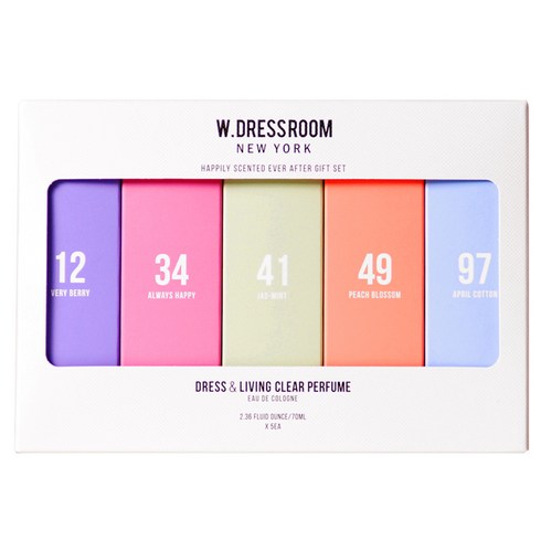 더블유드레스룸 드레스 & 리빙 클리어 퍼퓸 70ml 5p, 1세트