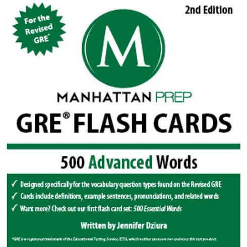 Manhattan Prep GRE Flash Cards: 500 Advanced Words, Manhattan Prep Pub
