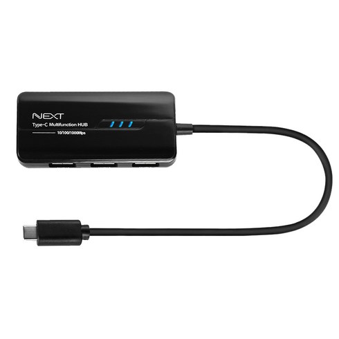 넥스트유 외장형 기가랜카드 + Type C to USB 3.0 3Port 허브 콤보 NEXT-TC313LAN, 혼합색상, 1개