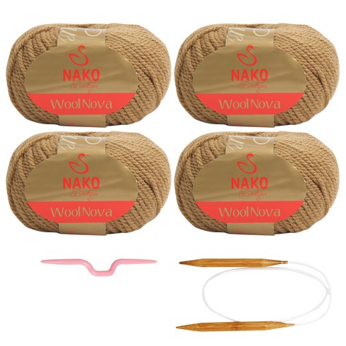 꽈배기 목도리 뜨개질 DIY 패키지, 3671(커피), 1세트