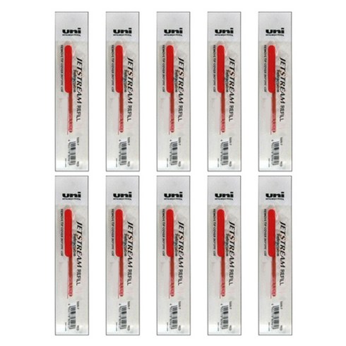 제트스트림 SXN-150 전용 SXR-38 리필심 0.38mm, 레드, 10개