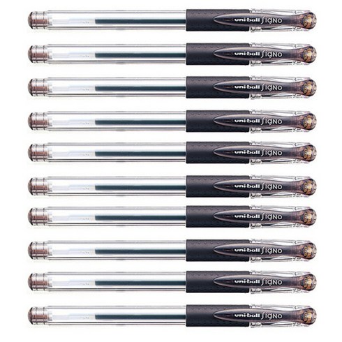 시그노 유니볼 UM-151 펜 0.38mm, 브라운블랙, 10개