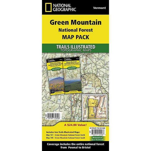 National Geographic Trails Illustrated Green Mountain National Forest Map Pack Vermont, Natl Geographic Society Maps