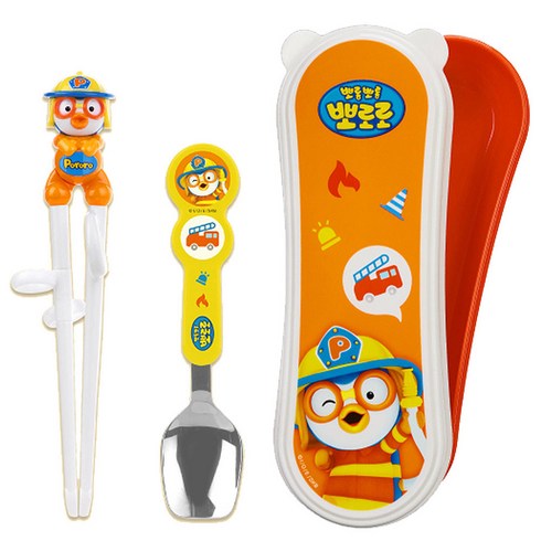 에디슨 뽀로로 오른손용 이지 수저 케이스세트, 소방관뽀로로, 단품, 1세트