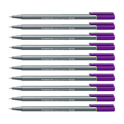 스테들러 트리플러스 화인라이너 334 수성펜 0.3mm, 6violet, 10개