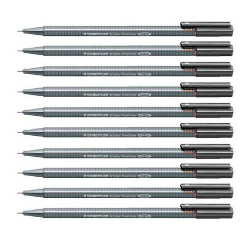 스테들러 트리플러스 화인라이너 334 수성펜 0.3mm, 8grey, 10개
