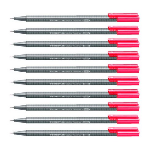 스테들러 트리플러스 화인라이너 334 수성펜 0.3mm, 23bordeauxred, 10개