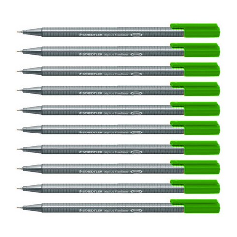 스테들러 트리플러스 화인라이너 334 수성펜 0.3mm, 51willowgreen, 10개