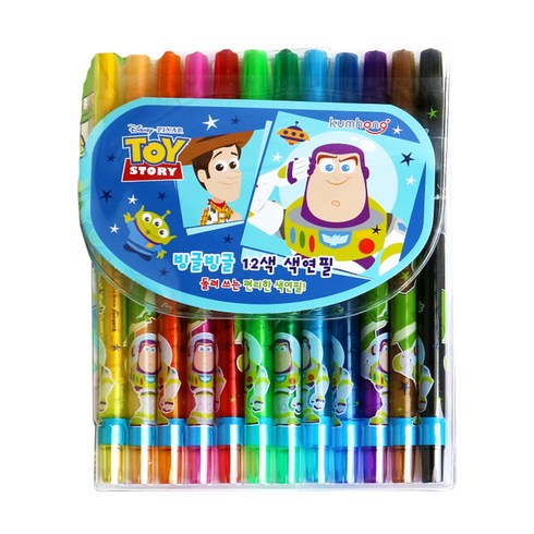 디즈니 토이스토리 빙글빙글 색연필 랜덤 발송, 12색