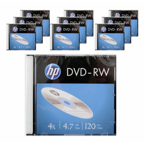 HP 4.7GB 4x 슬림 케이스 공디스크 DVD-RW 10p, 1개