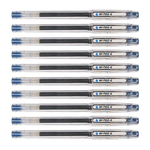 파이롯트 하이테크C 중성펜 0.4mm, 블루, 10개