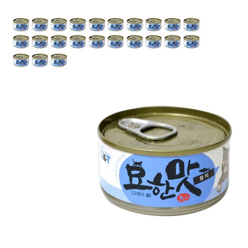묘한맛 고양이 간식 캔, 참치, 80g, 24개