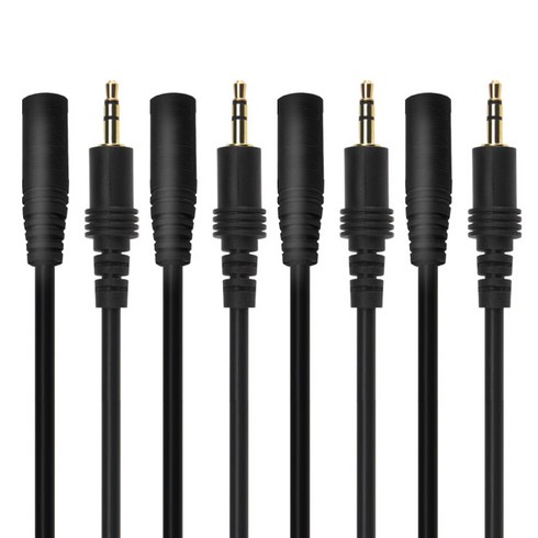 칼론 고급형 스테레오 연장케이블 AUX선 1.5m, Stereo Extension Cable, 블랙, 4개