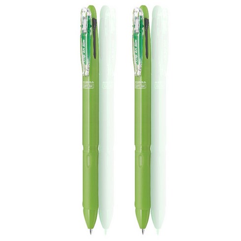 제브라 클립온 슬림 소프트 3C 3색펜 0.7mm, 라이트그린, 2개