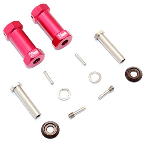 GPM ALUMINIUM Wheel Hex Adapters 29mm Width Use For 4mm Thread Wheel Shaft & 5mm Hole Wheel 1PR RC 휠 액세서리, R, 1세트