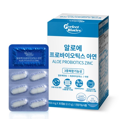퍼펙트바이오틱스 알로에 프로바이오틱스 아연, 30정, 1개