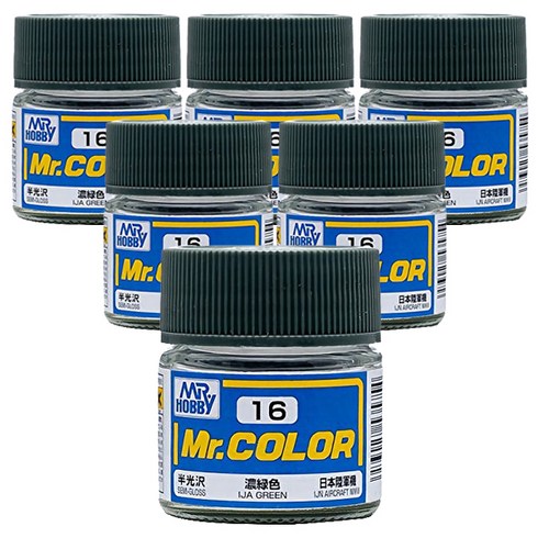 GSI 프라모델 도료 C-016 6개입, 016 IJA GREEN 반광, 10ml