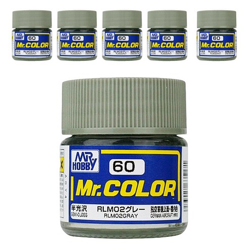 GSI Mr COLOR 군제 프라모델 락카 병 C-060 6p, 060 GRAY 반광, 10ml, 1개