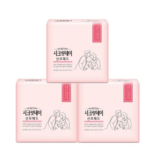 시크릿데이 여성용 NEW 산모패드, 10매, 3팩