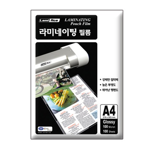 라미에이스 라미네이팅 보급형 코팅필름 100mic, A4, 100개