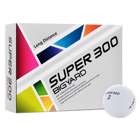 빅야드 고반발 슈퍼300 골프공 3피스 12p, 화이트, 12개입, 1세트