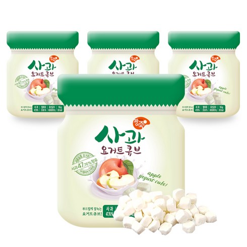 짱죽 요거트큐브 간식, 사과, 4개, 16g