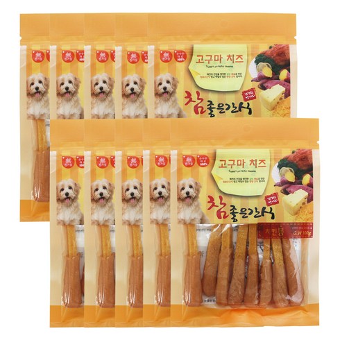참좋은간식 고구마치즈 강아지간식, 치킨샌드위치, 100g, 10개