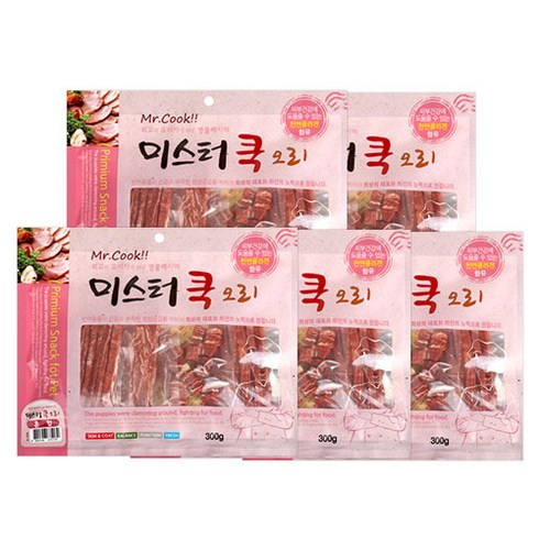 미스터쿡 강아지 혼합 건조간식, 오리, 300g, 5개