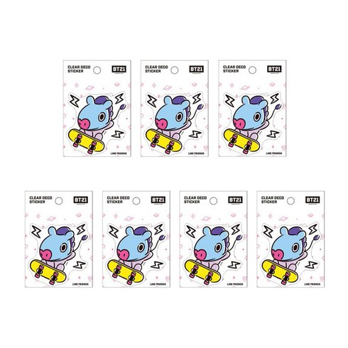 라인프렌즈 BT21 클리어데코스티커, 망, 7개