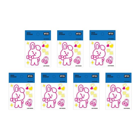 라인프렌즈 BT21 데코 스티커, 쿠키, 7개입