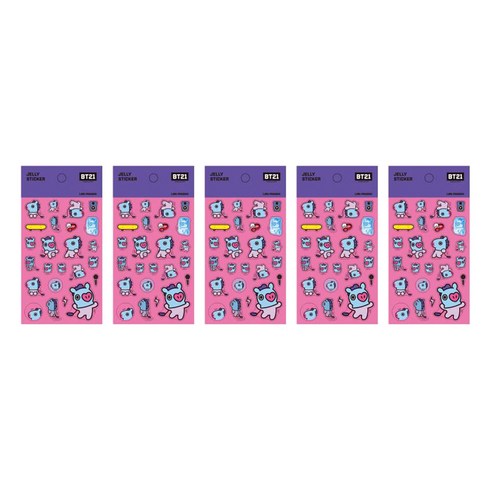 라인프렌즈 BT21 젤리 스티커, 망, 5개입