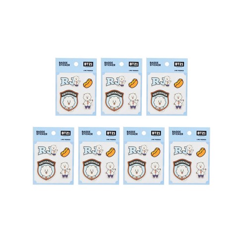 라인프렌즈 BT21 캐스팅 뱃지 스티커, 알제이, 7개
