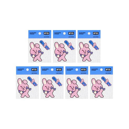 라인프렌즈 BT21 클리어 데코 스티커 2탄, 쿠키, 7개