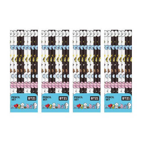 BT21 펜슬 8p 세트, 혼합 색상, 4세트