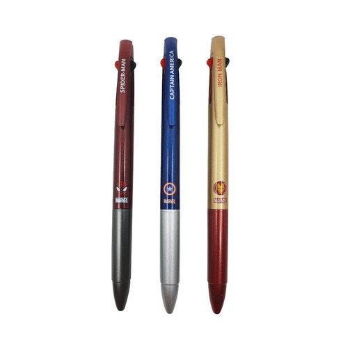 1977아토 마블 캐릭터 3색 볼펜 0.7mm, 랜덤 발송, 3개