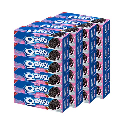 오레오 초콜릿 샌드위치 쿠키 딸기크림, 100g, 24개