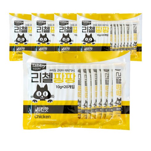 테비토퍼 고양이 리첼팡팡 치킨간식, 치킨맛, 10g, 100개