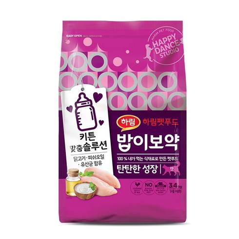 하림펫푸드밥이보약 고양이 기능성 사료, 키튼, 3.4kg, 1개