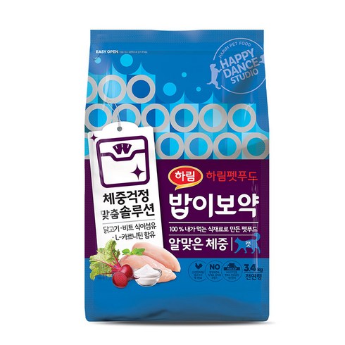 하림펫푸드밥이보약 전연령 고양이 기능성 사료, 다이어트(체중감소), 3.4kg, 1개