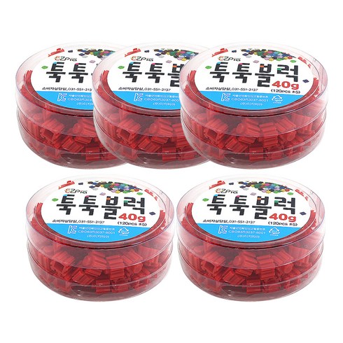 이지피아 툭툭 블럭 리필 40g 5p, 빨강