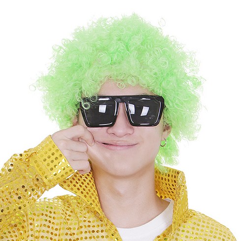 파티공구 삐에로 가발 2p, 그린, 1개