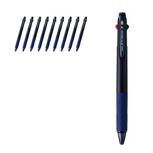 제트스트림 3색 멀티펜 SXE3-400 0.38mm, 네이비, 10개