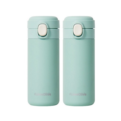 라임올리브 뮤티드 파스텔 보온보냉병 2p, 그린, 350ml, 2개
