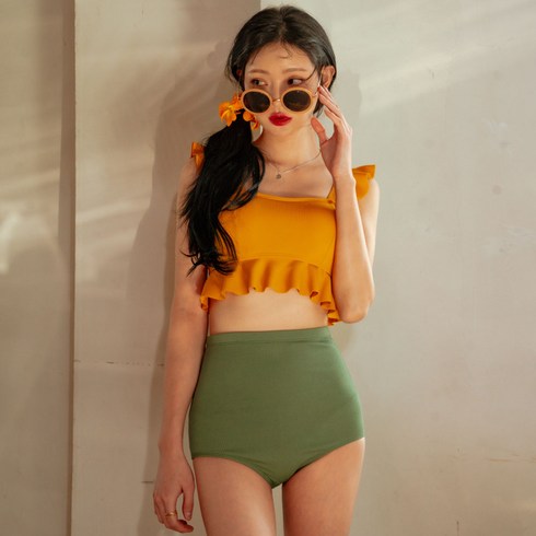 벤디스 미카엘 여성 하이웨스트 비키니 수영복 세트 F353