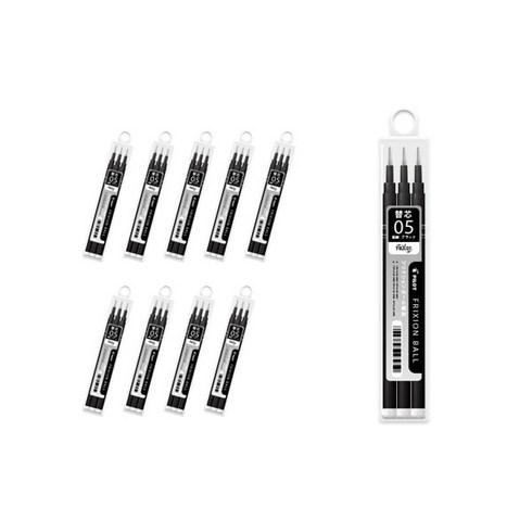 파이롯트 프릭션 노크전용 리필심 0.5mm 3p LFBKRF30EF, 블랙, 30개