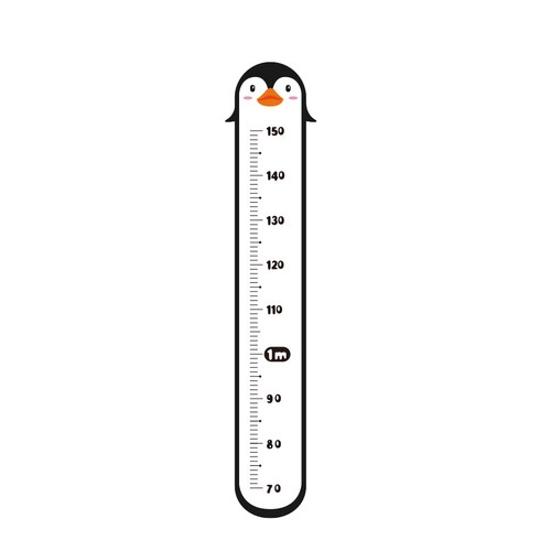 아이방 데코용 팽구리 핑구리 키재기 스티커, 혼합색상